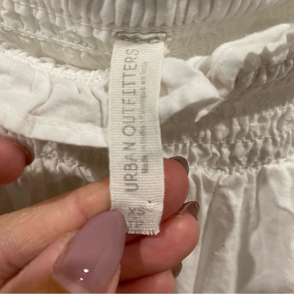 Urban Outfitters Square Neck Off Shoulder Puff Sleeve Dress White X-Small - Picture 3 of 7